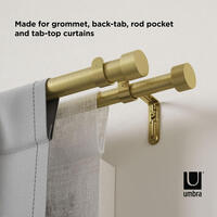 De Cappa gordijnroede van Umbra is super stylish. Geschikt voor licht- tot middelzware gordijnen of vitrages