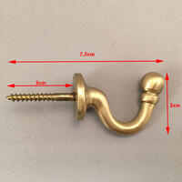 Embrassehaak Fort mat messing groot, geschikt voor embrasses met dunnere koorden.