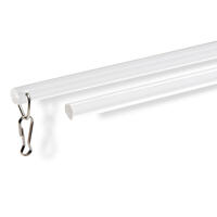 Luxe zeskantige kunststof trekstang in een lengte van 152 cm in transparant