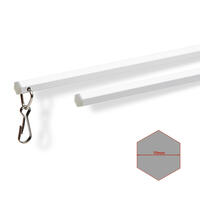 Luxe zeskantige aluminium trekstang in een lengte van 122 cm in de kleur wit