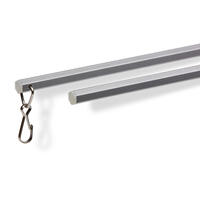 Luxe zeskantige aluminium trekstang in een lengte van 152 cm in de kleur grijs.