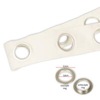 Kunststof zeilring in de kleur chroom voor gebruik in combinatie met het zeilring gordijnband