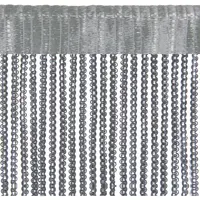 Zilveren koordgordijn met een afmeting van 90x 250 cm