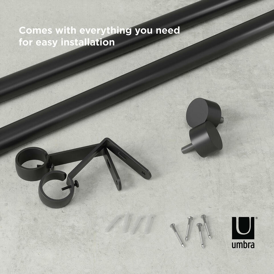 De Cappa gordijnroede van Umbra is super stylish uit en door de metalen finish oogt deze modern en klassiek tegelijk