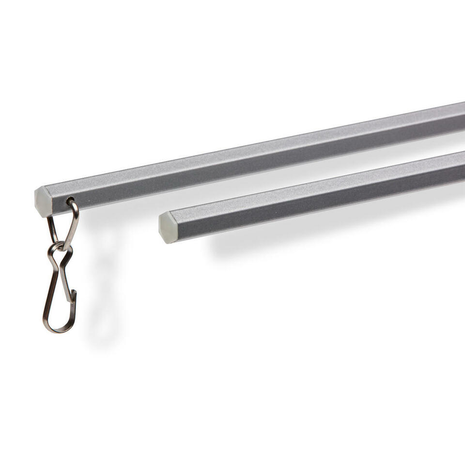 Luxe zeskantige aluminium trekstang in een lengte van 152 cm in de kleur grijs.