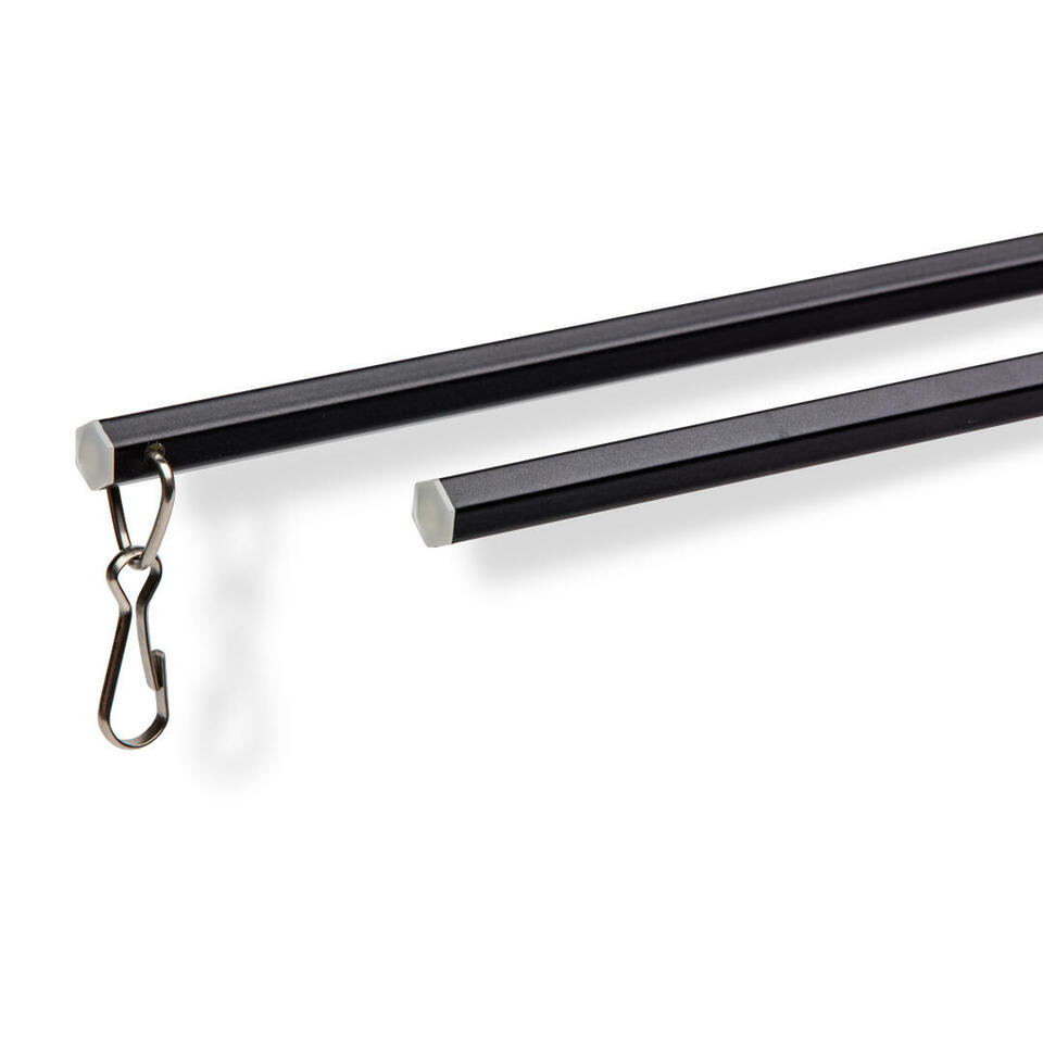 Luxe zeskantige aluminium trekstang in een lengte van 152 cm in de kleur zwart